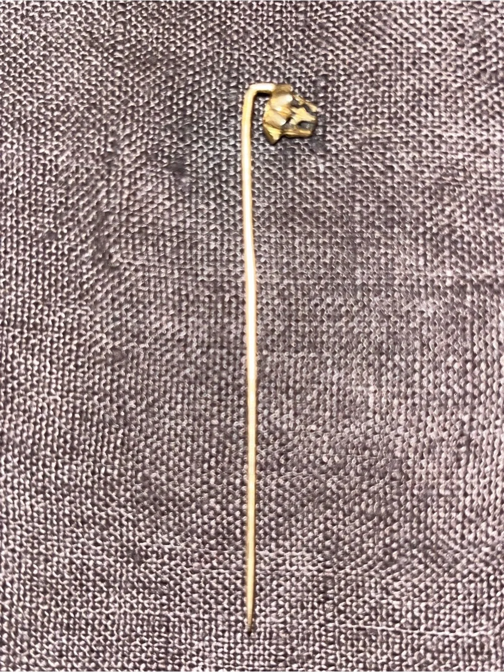 Antique 14K Gold & Diamond Starburst Stick Pin with 